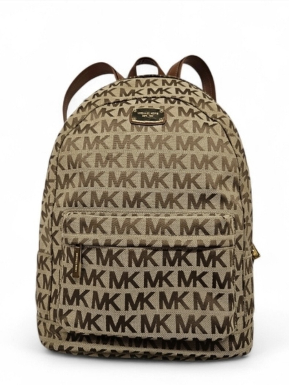 Michael Kors Brown/Tan MK Logo Backpack